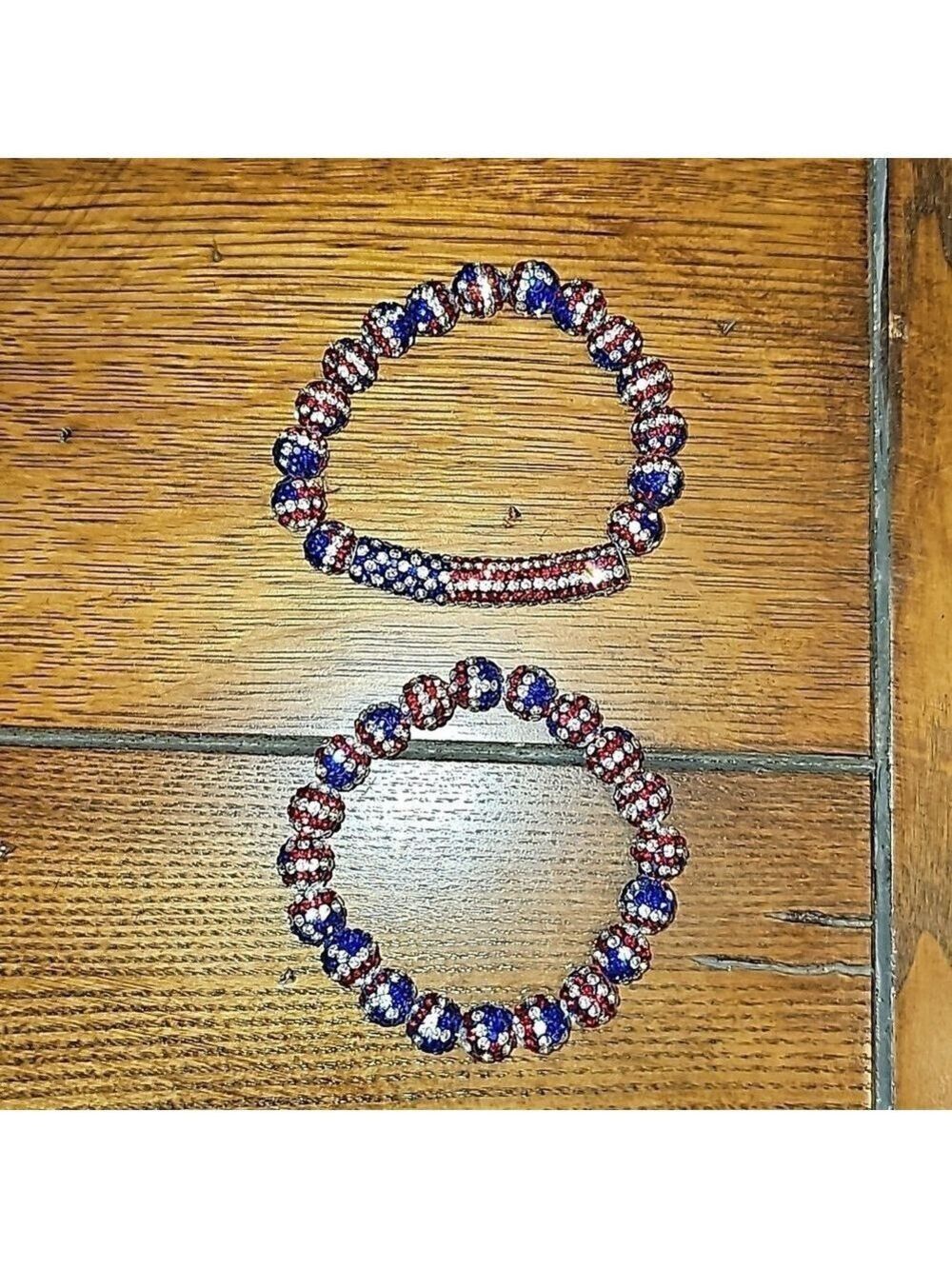 2 piece set of rhinestone stretch bracelets